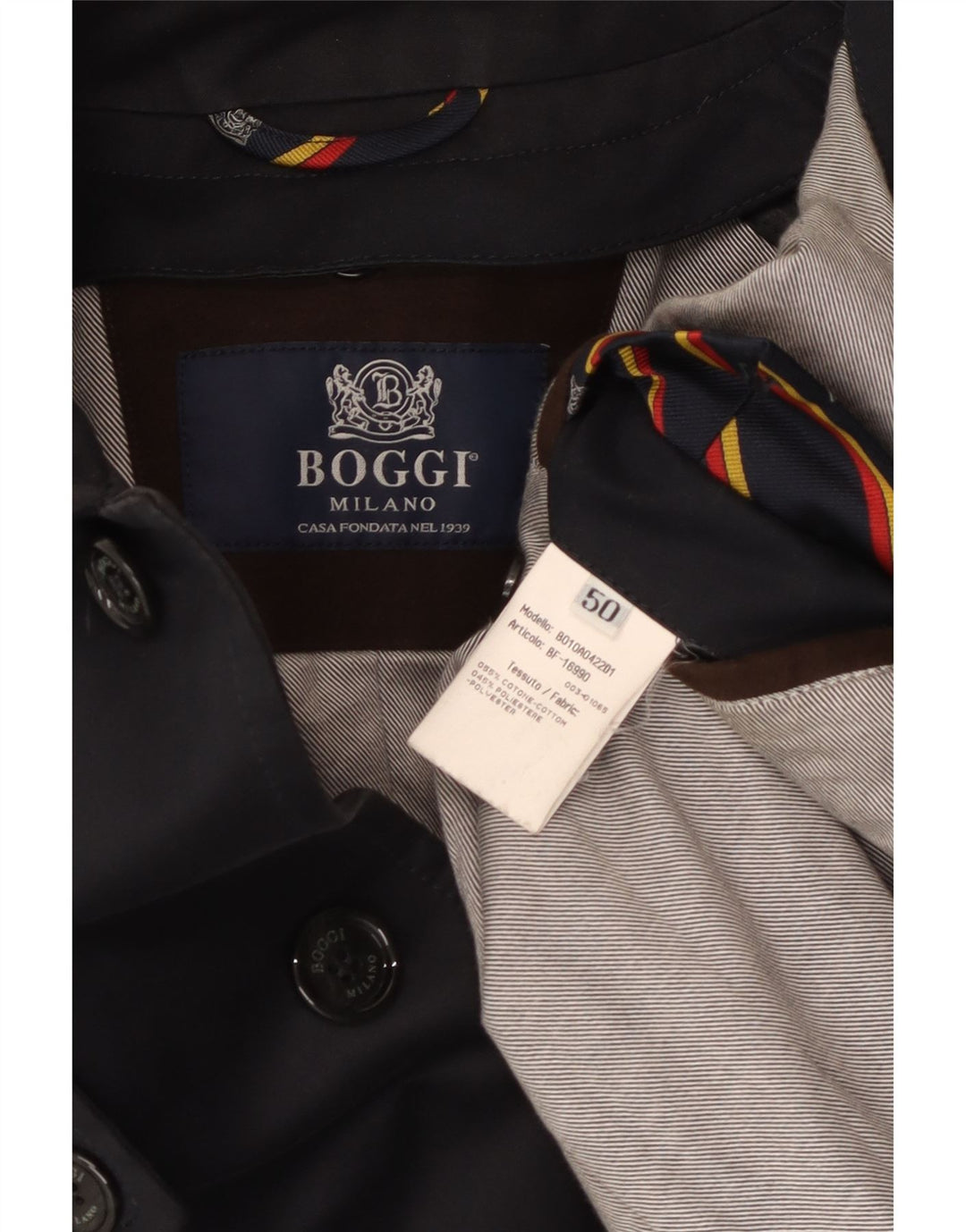Trench pentru bărbați Boggi IT 50 mare bumbac bleumarin