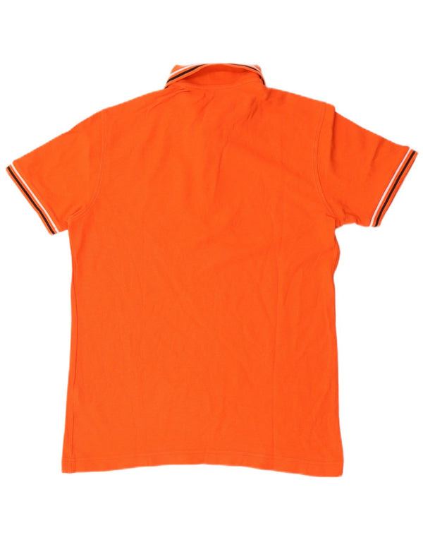 Lotto Mens Polo Shirt Medium Orange Striped