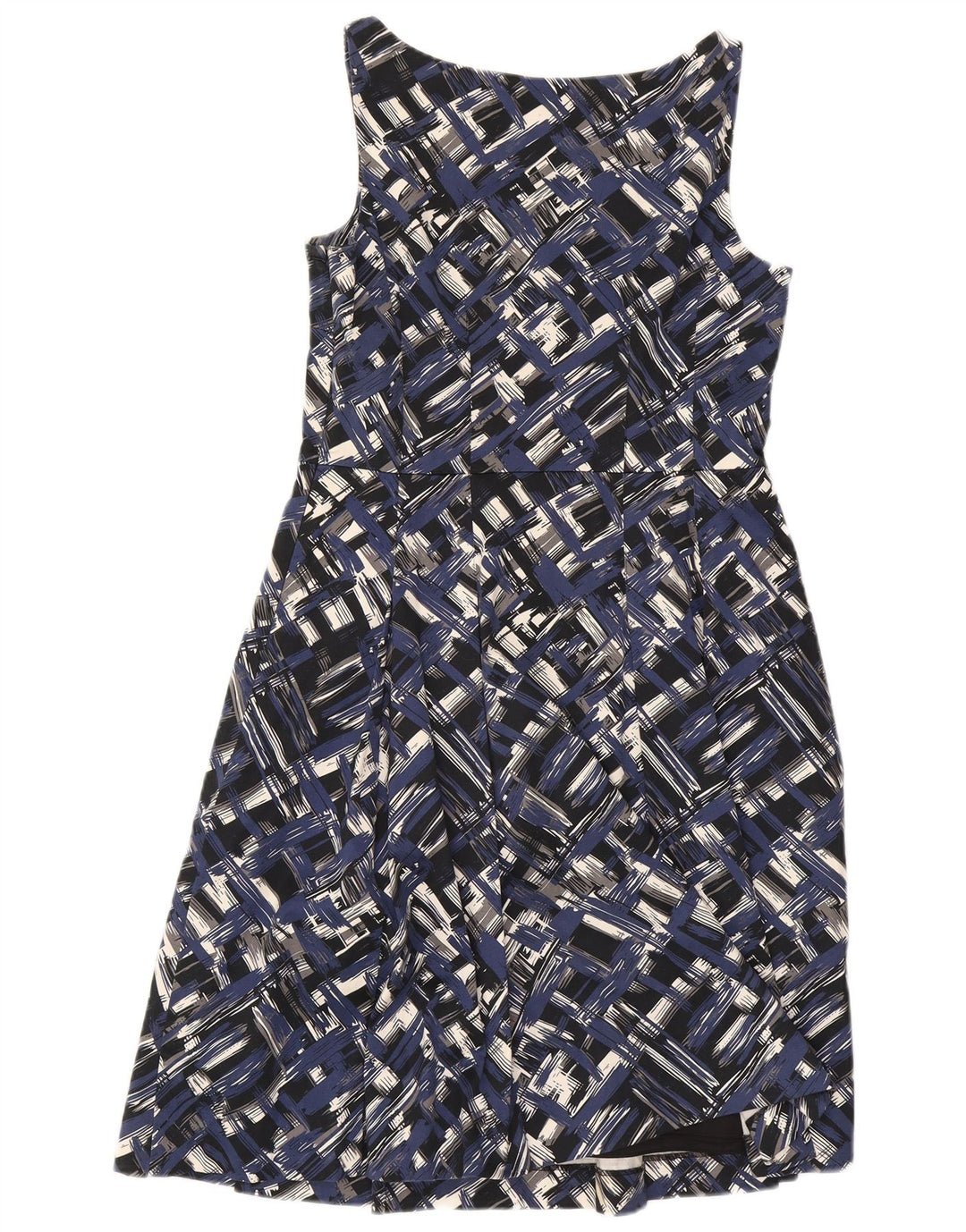 Coast Womens Abstract Pattern fără mâneci A-Line Rochie UK 14 Medium Blue
