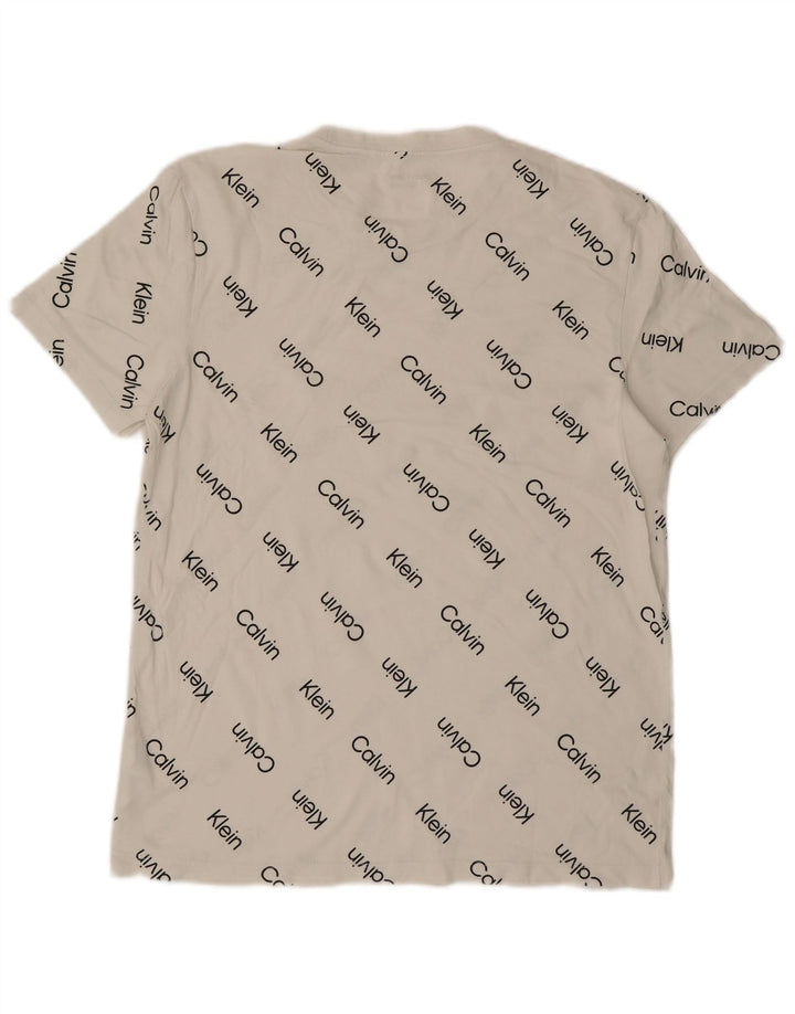 Tricou grafic Calvin Klein pentru bărbați Top mediu din bumbac alb