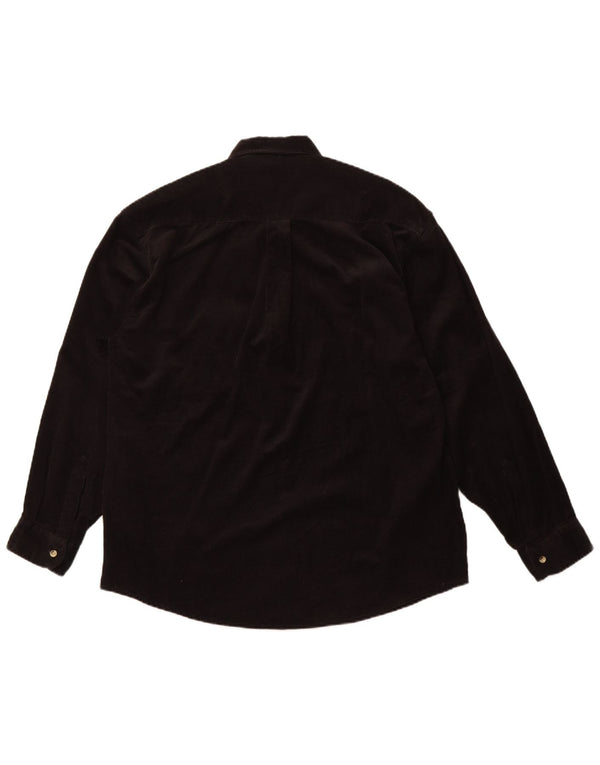 Cămașă pentru bărbați VINTAGE din velur 2XL, bumbac negru