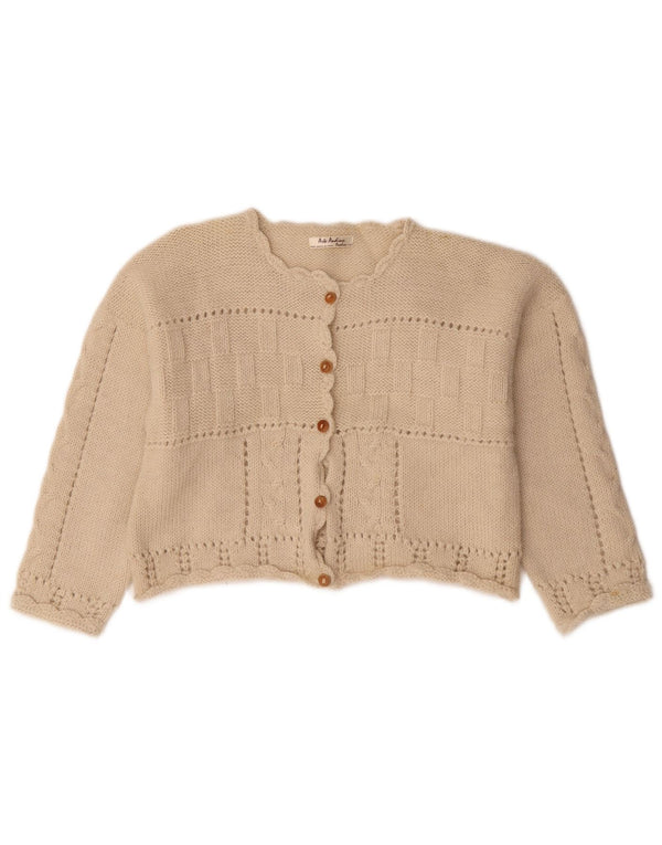 Pulover Vintage pentru femei Crop Cardigan UK 14 Medium Beige
