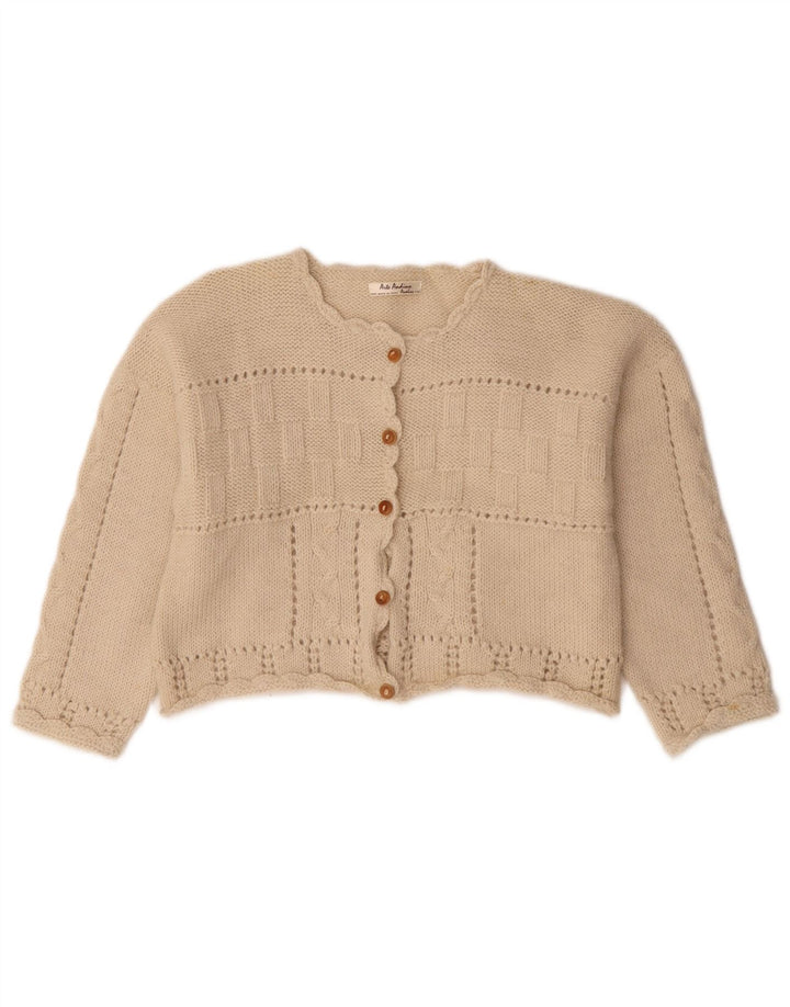 Pulover Vintage pentru femei Crop Cardigan UK 14 Medium Beige