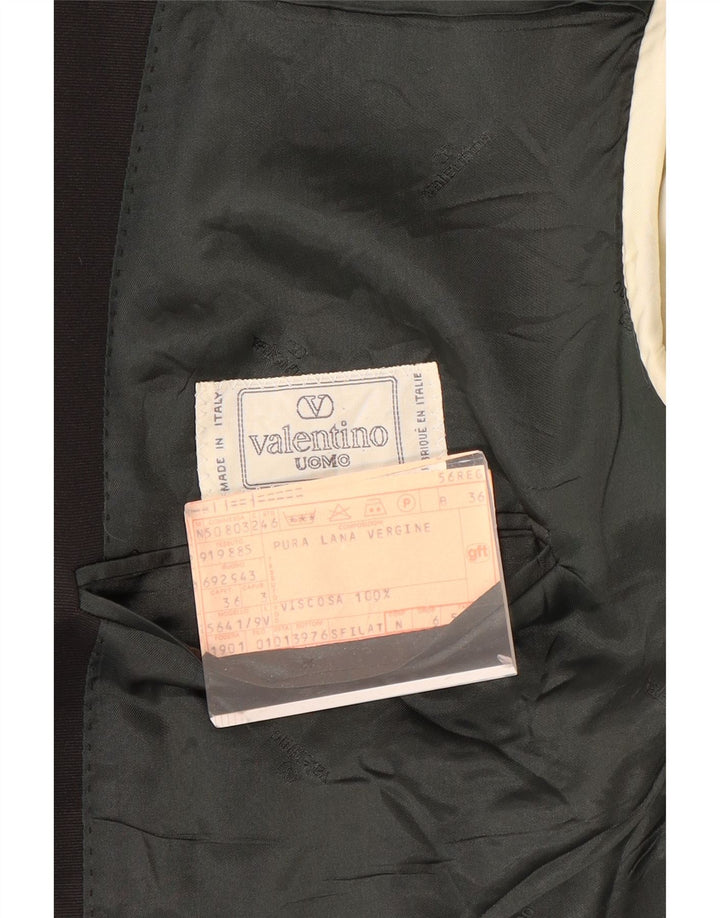 Jachetă Valentino pentru bărbați cu 1 nasture IT 56 3XL Lână cu dungi negre