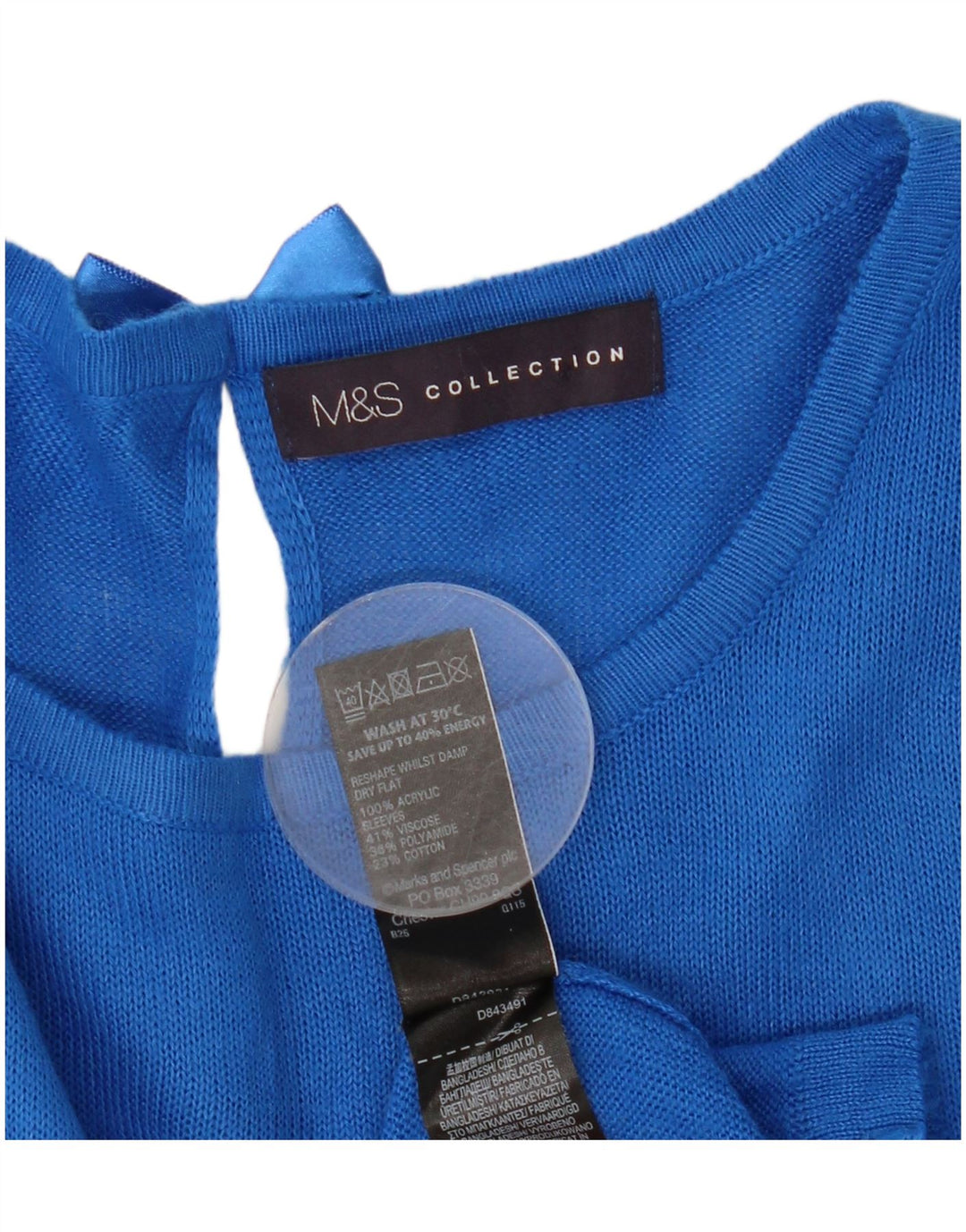 Pulover pentru femei Marks & Spencer cu decolteu cu barca UK 12 Medium Blue