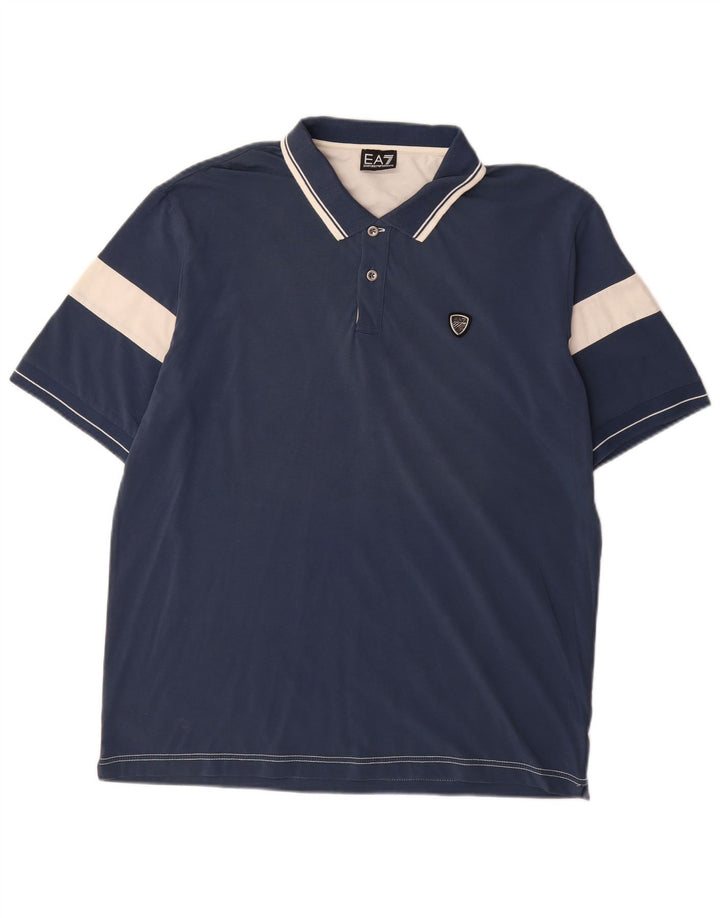 EMPORIO ARMANI Cămașă Polo pentru bărbați 3XL Bumbac Colorblock Albastru