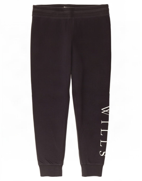Jack Wills Pantaloni de trening grafic pentru femei Joggeri UK 14 Large Black