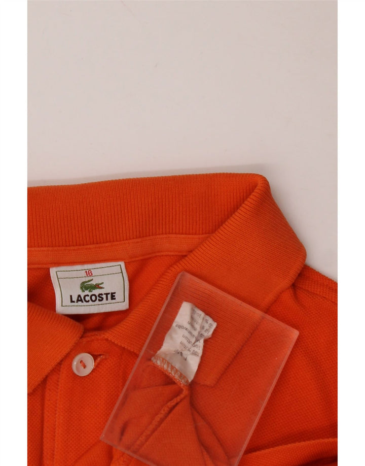 Tricou polo LACOSTE pentru baieti 15-16 ani bumbac portocaliu