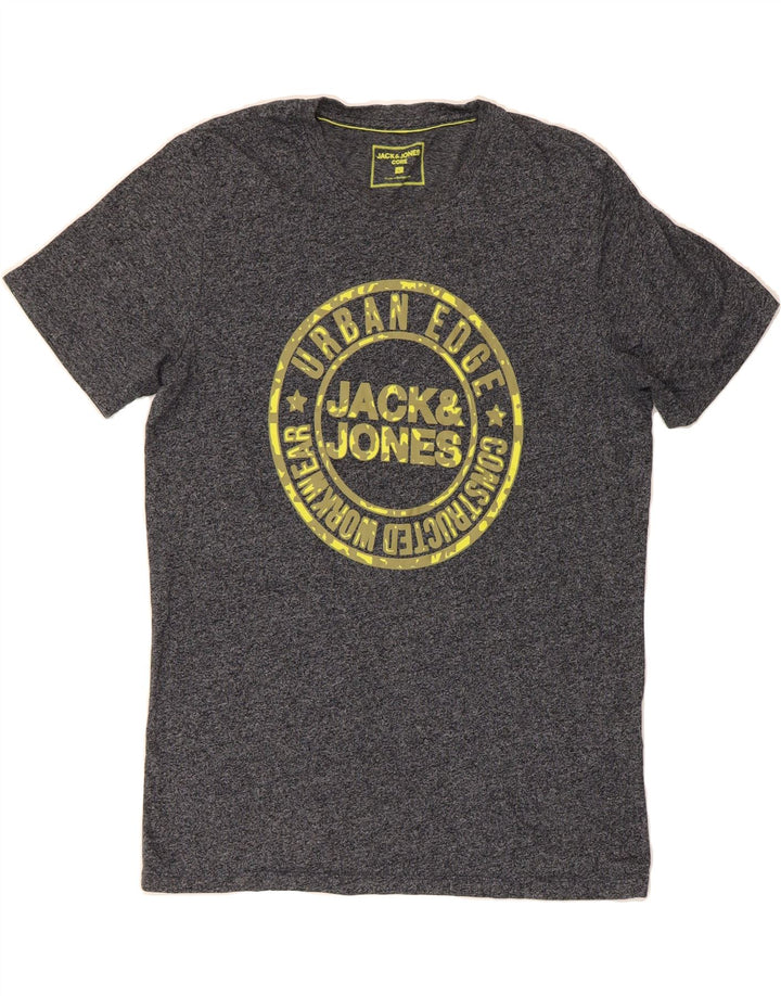 JACK & JONES Mens Graphic T-Shirt Top Large Grey Cotton Vintage Jack & Jones and Second-Hand Jack & Jones from Messina Hembry 