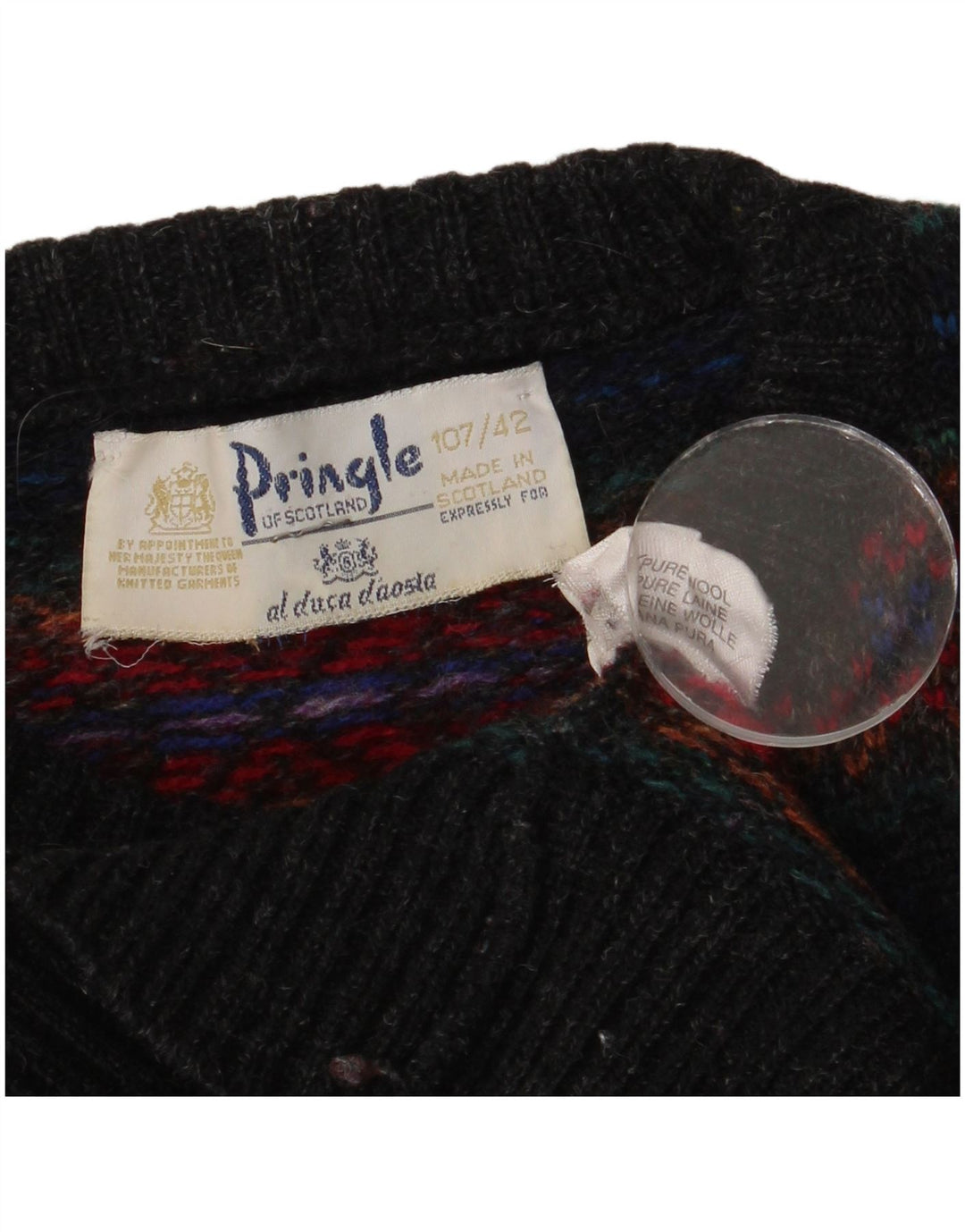 Pulover pringle pentru bărbați cu decolteu rotund Mărimea 42 Fair Isle, mare, multicoloră