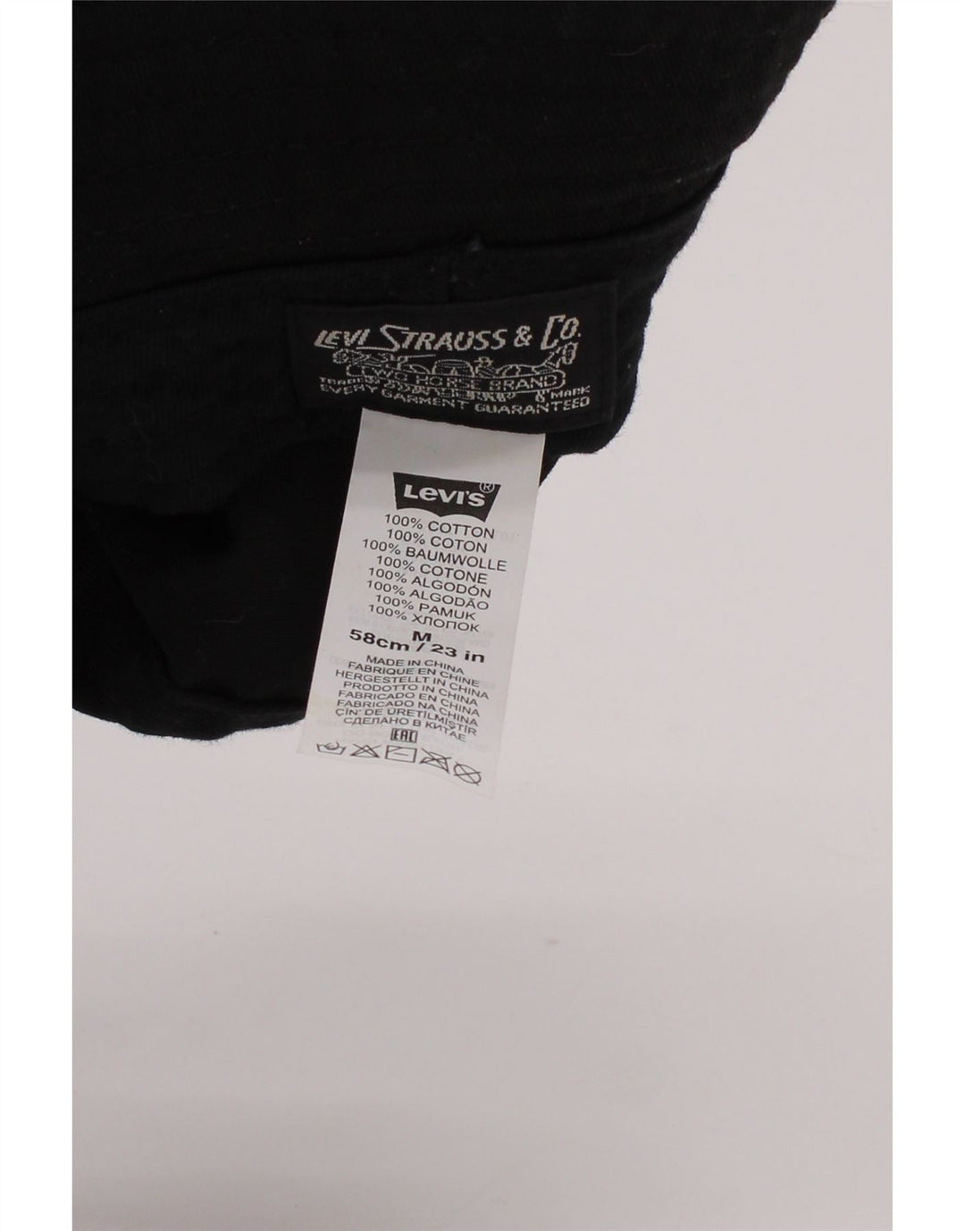 Levi Strauss & Co pălărie grafică pentru bărbați, bumbac cu dungi negre medii