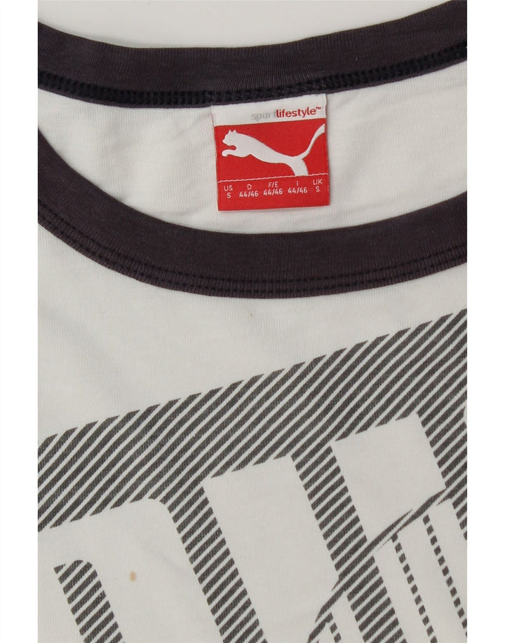 Tricou grafic Puma pentru bărbați Top mic, alb, bloc de culoare