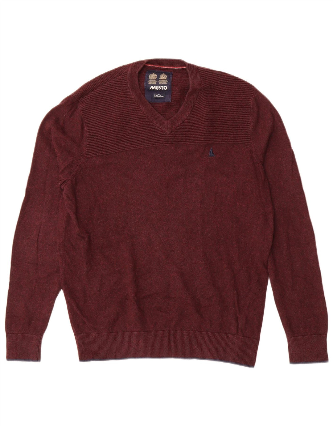 Mens V-Neck Jumper Sweater Medium