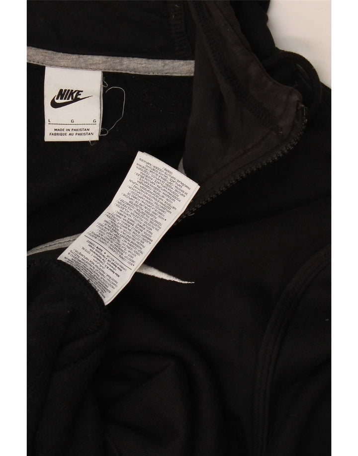 Pulover Nike pentru bărbați, cu fermoar, bumbac mare, negru