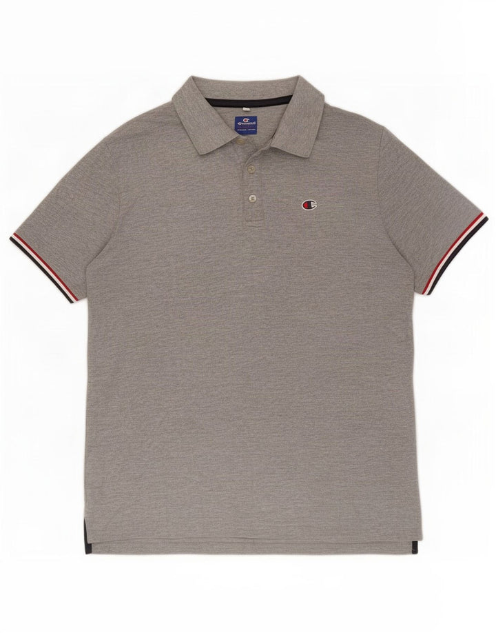 Tricou polo Champion pentru bărbați, bumbac gri mediu