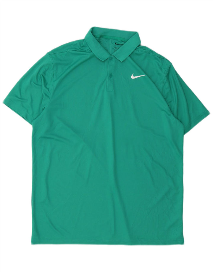 Tricou polo NIKE pentru bărbați Dri Fit Poliester verde mare