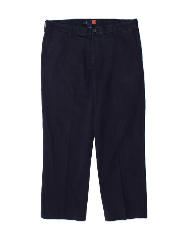 Pantaloni chino drepți clasici pentru bărbați IZOD L34 L30 bumbac bleumarin
