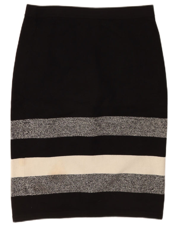 Fusta creion tricotată pentru femei Phase Eight UK 12 Medium W28 Viscoză cu dungi negre