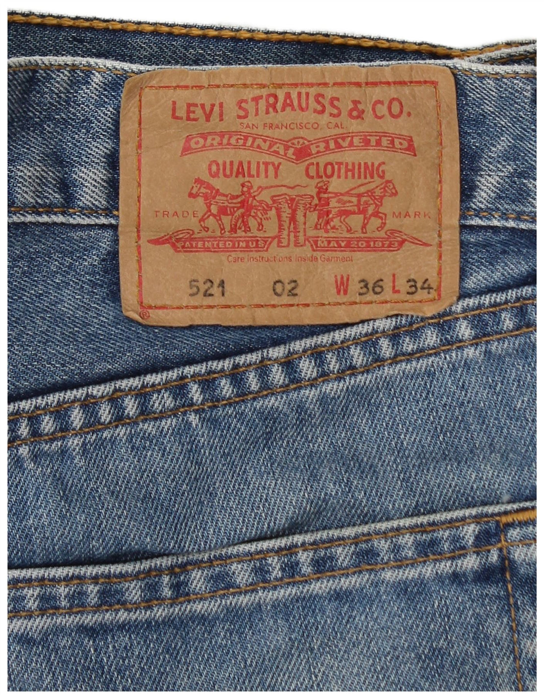 LEVI'S Blugi conici cu talie înaltă 521 pentru bărbați W36 L30 bumbac albastru
