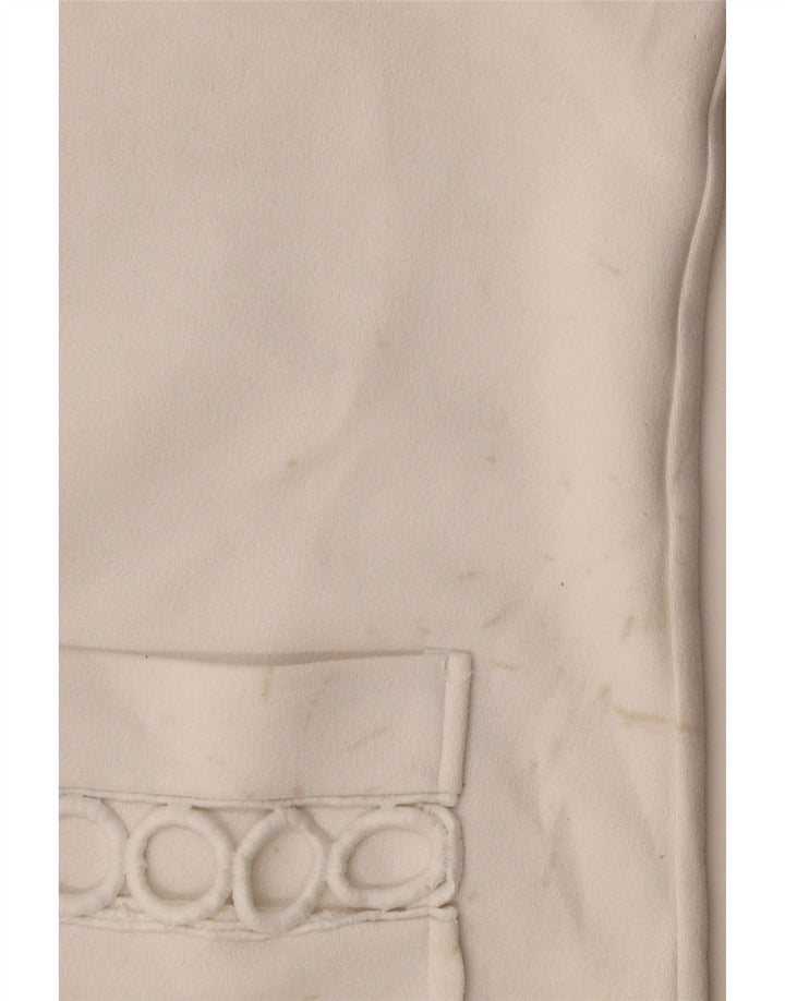Rochie tricou geometrică pentru femei Zara UK 12 Poliester alb mediu