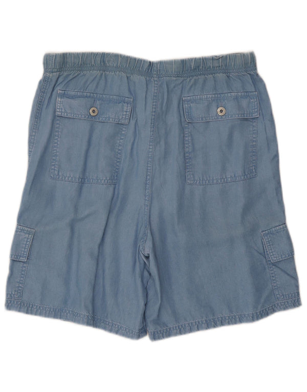 Marks & Spencer Pantaloni scurti cargo cu talie înaltă pentru femei UK 16 Large W34 Blue Lycra