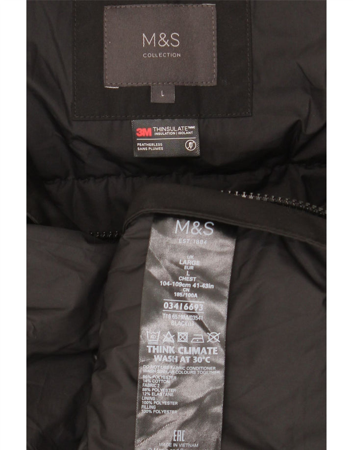 Jachetă de schi cu glugă pentru bărbați Marks & Spencer UK 40, mare, negru, color block
