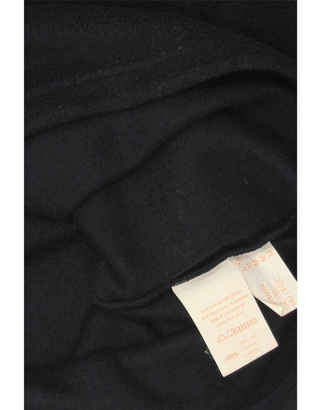 KAPPA Mens Zip Neck Fleece Jumper Medium Navy Blue Polyester Vintage Kappa and Second-Hand Kappa from Messina Hembry 