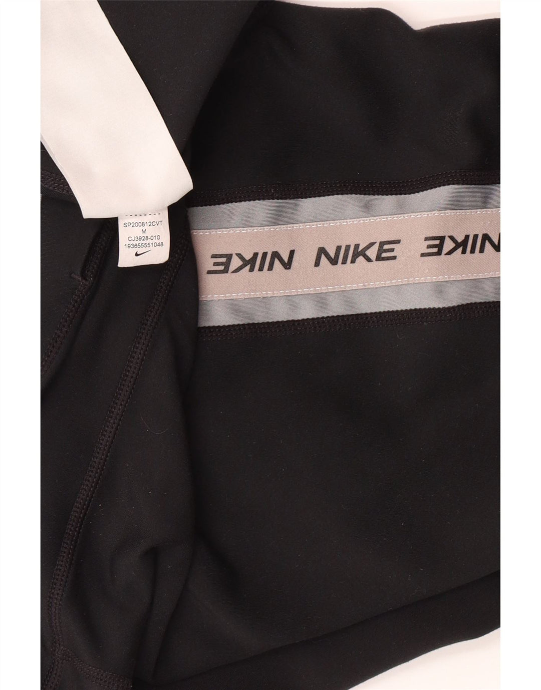 NIKE Womens Crop Graphic Leggings UK 12 Medium  Black Polyester Vintage Nike and Second-Hand Nike from Messina Hembry 