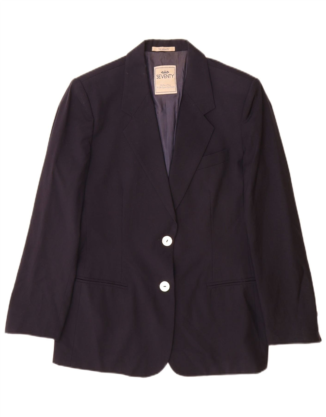 Jachetă blazer pentru femei Seventy, cu 2 nasturi, IT 44 Medium Bleumarin Lână virgină