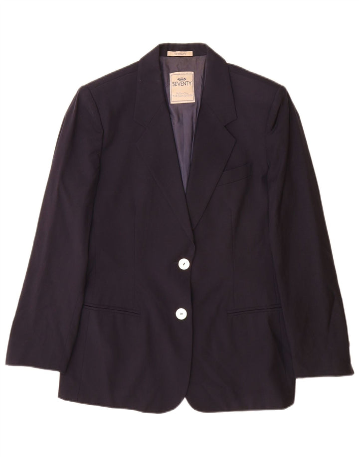 Jachetă blazer pentru femei Seventy, cu 2 nasturi, IT 44 Medium Bleumarin Lână virgină