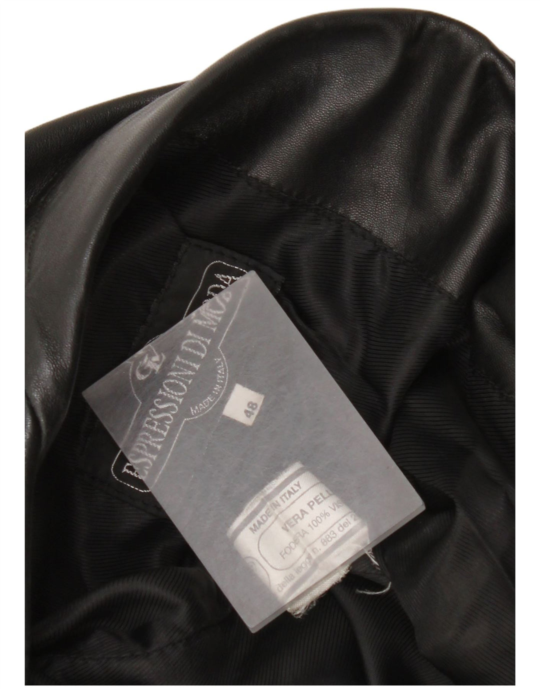 Jachetă vintage din piele cu 3 nasturi pentru femei IT 48 XL din piele neagră