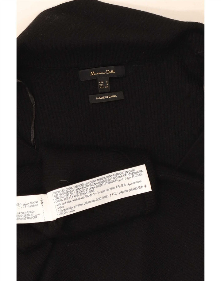 Pulover cardigan pentru femei Massimo Dutti UK 10 Lână neagră mică