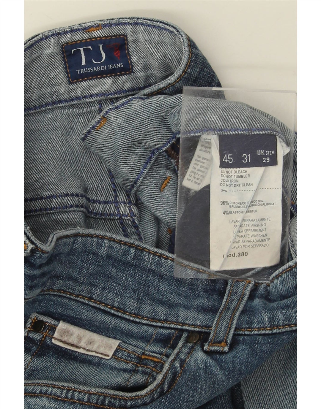 TRUSSARDI Womens Straight Jeans W29 L31 Blue Cotton