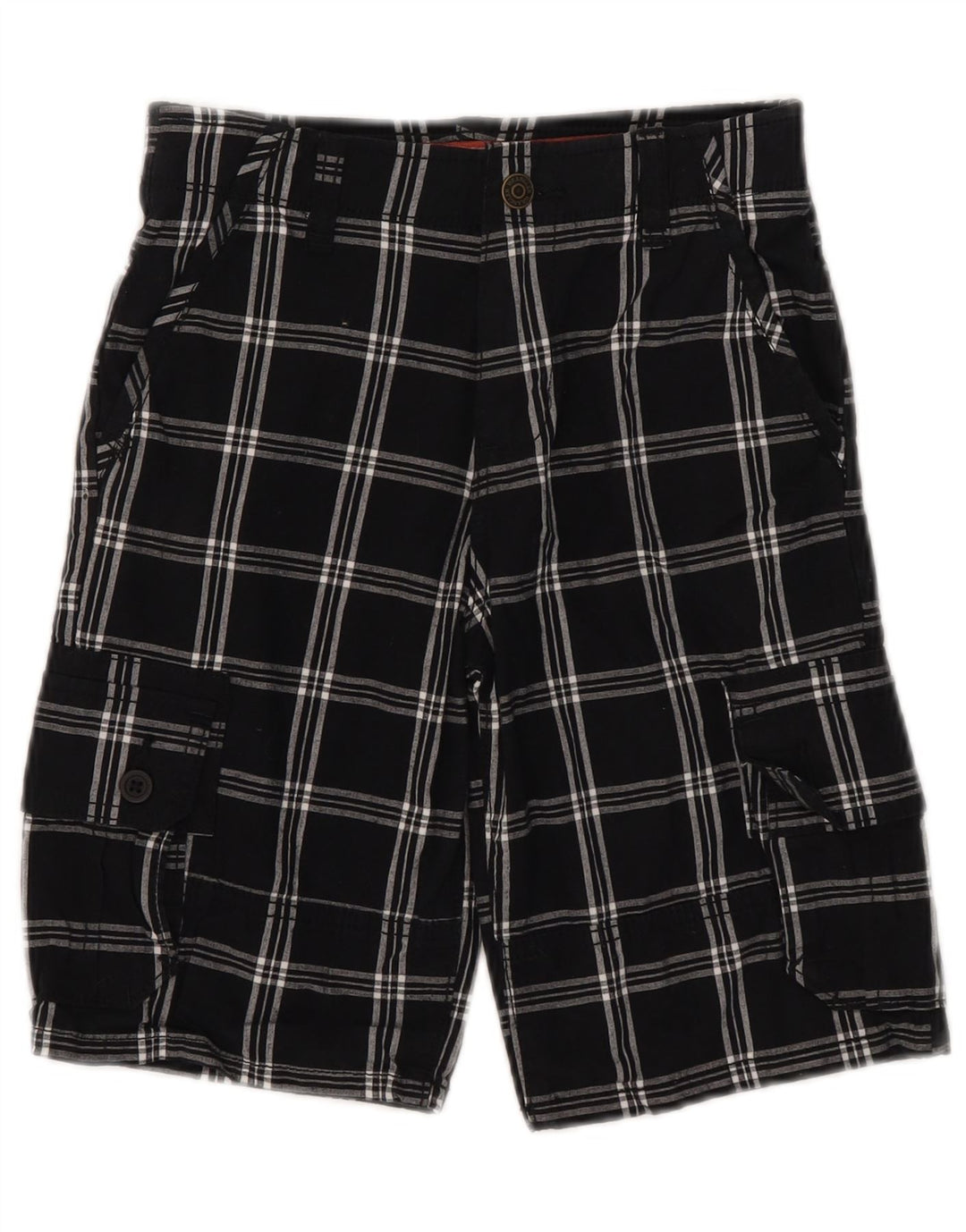 Pantaloni scurti cargo Wrangler Boys 9-10 ani W25 bumbac negru check
