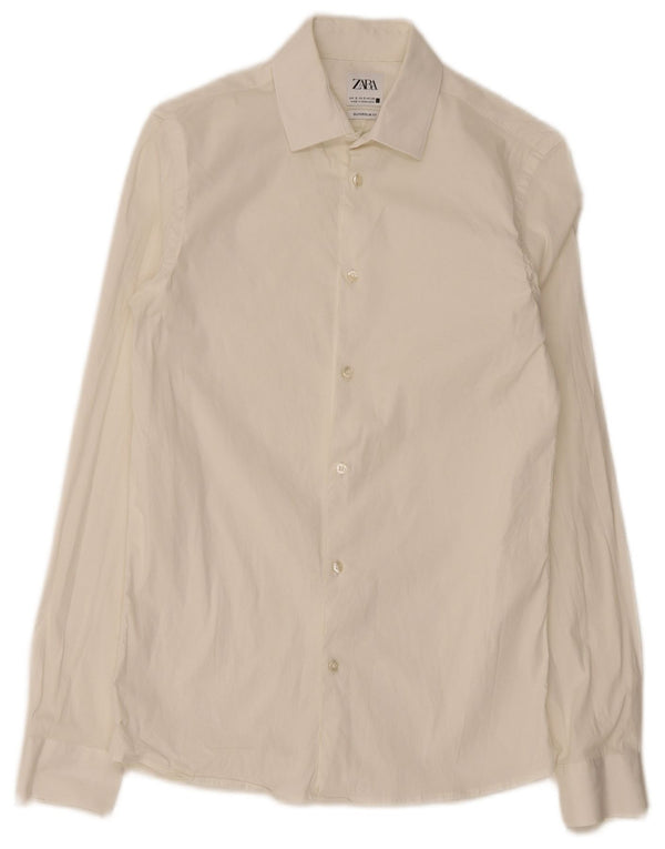 Cămașă Zara bărbați Super Slim Fit Mic Alb