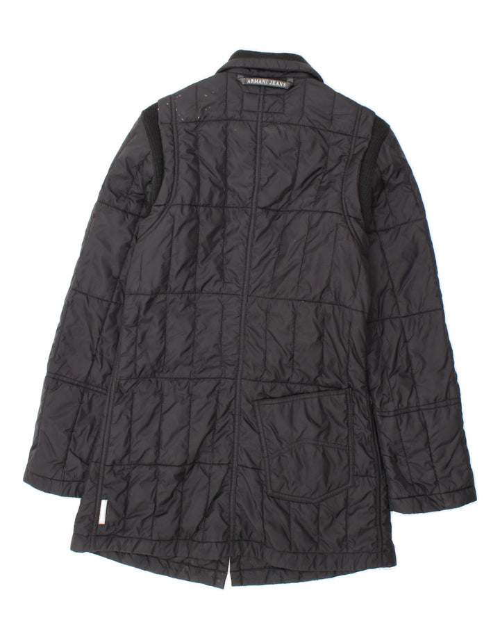 ARMANI JEANS Womens Padded Coat UK 10 Small Black Polyamide Vintage Armani Jeans and Second-Hand Armani Jeans from Messina Hembry 