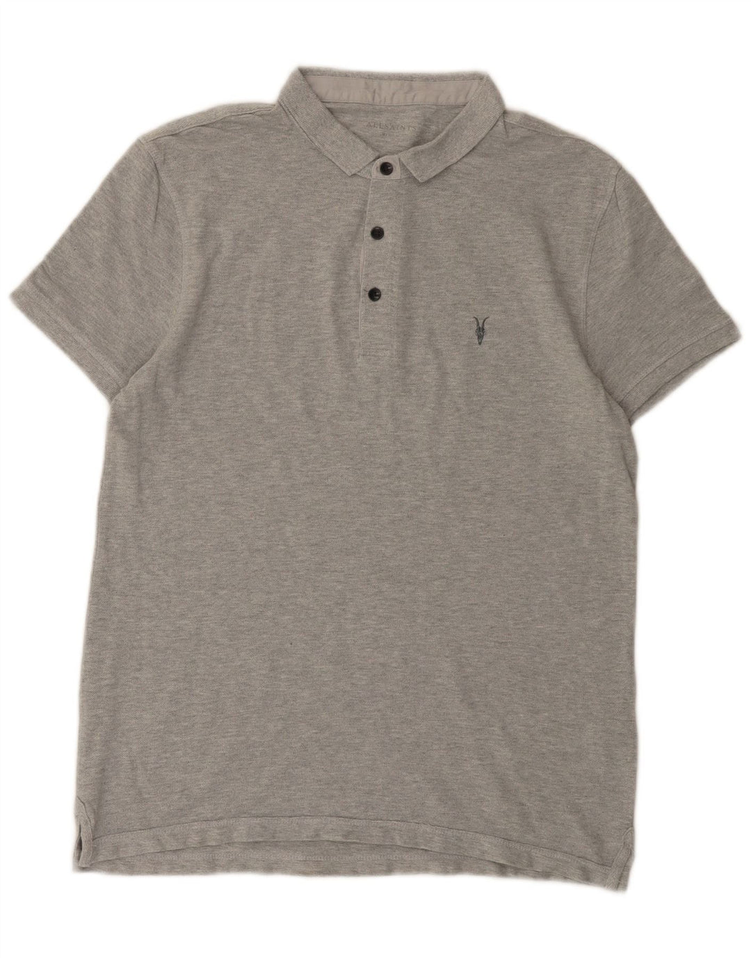 Tricou polo pentru bărbați All Saints, bumbac gri mediu