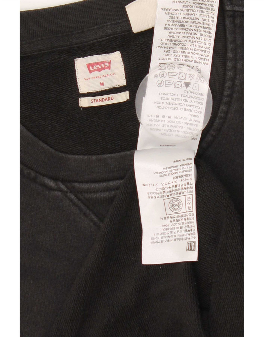 Pulover Levi's pentru bărbați, cu ajustare standard, din bumbac mediu negru