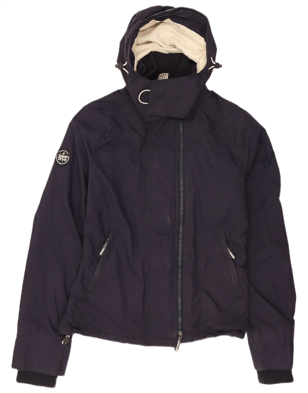 Jachetă Windbreaker pentru femei cu glugă Superdry UK 14 Mediu Nailon bleumarin