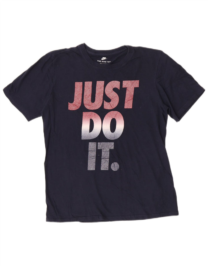 Tricou grafic Nike pentru bărbați, cu croială atletică, top mediu, bleumarin