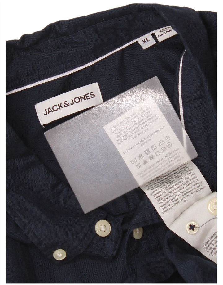 Cămașă Jack & Jones pentru bărbați XL, bumbac bleumarin