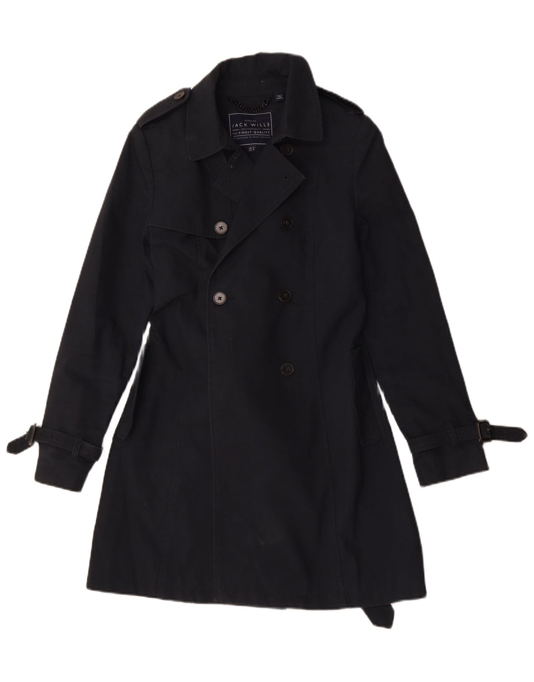 Trench pentru femei Jack Wills UK 12 Medium Bluemarin Bumbac