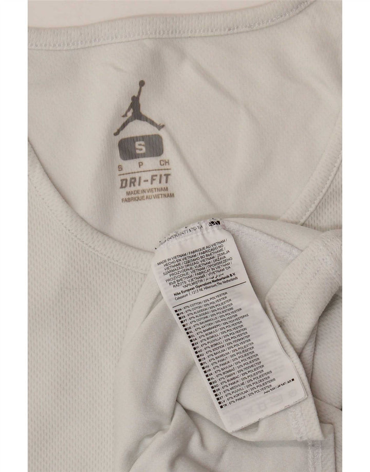 Vesta Jordan Dri Fit pentru bărbați, mic, alb, din bumbac