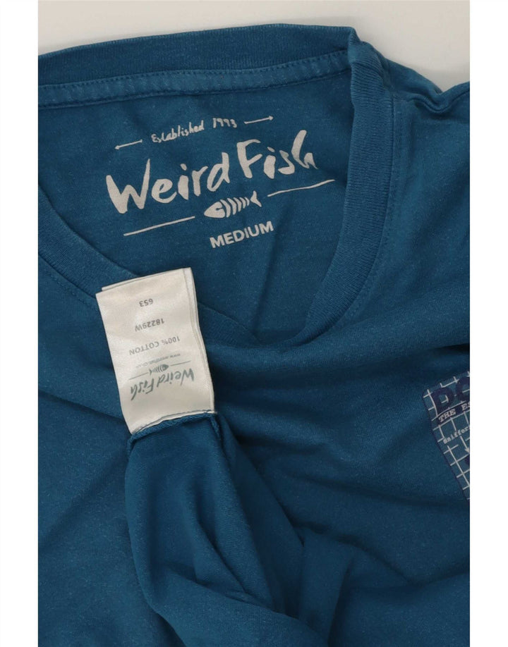 Tricou grafic pentru bărbați Weird Fish Top, bumbac albastru mediu