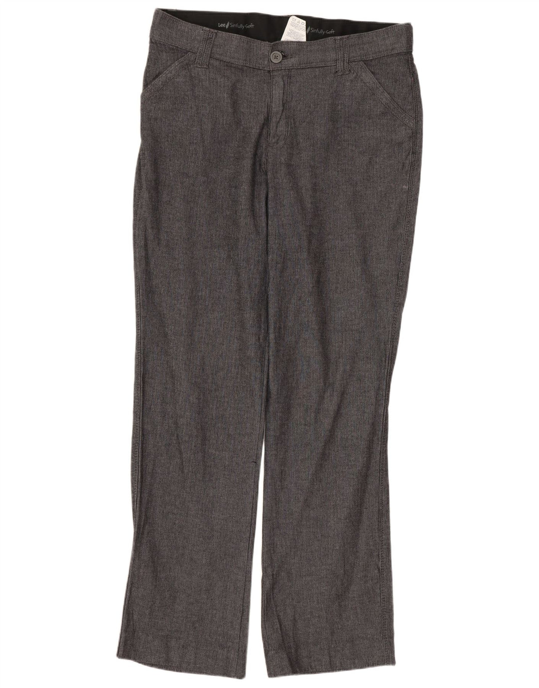 Pantaloni chino pentru femei Lee US 12 Large W34 L30 Grey Herringbone Bumbac