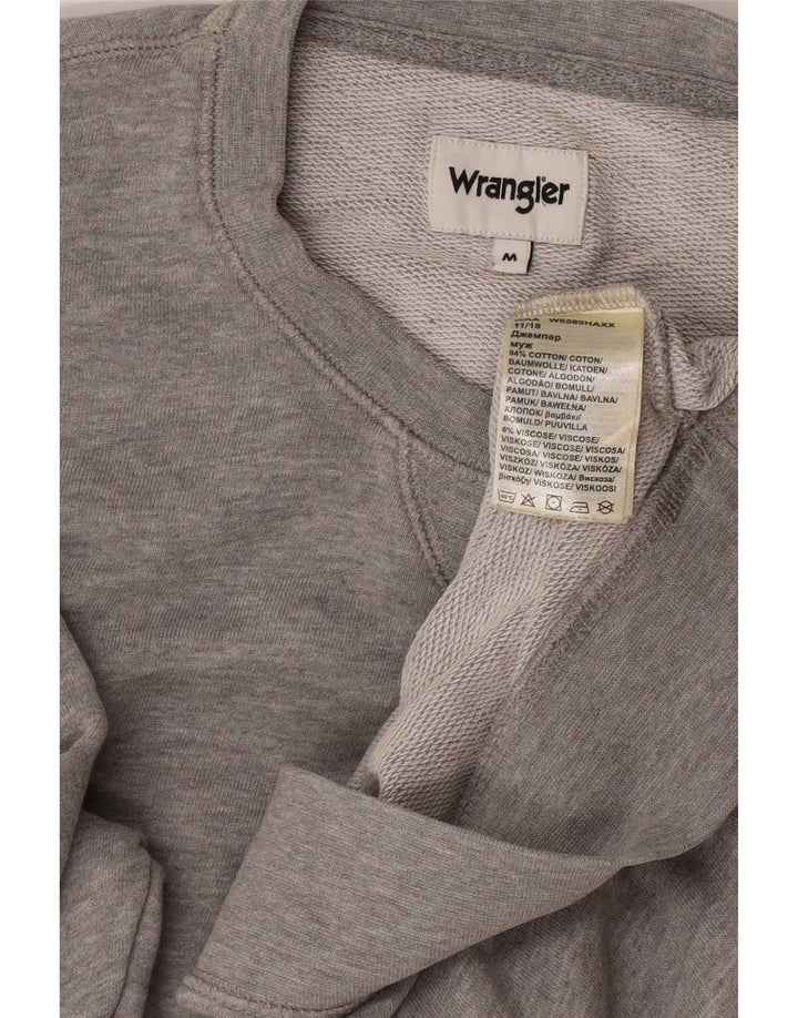 Pulover pentru bărbați Wrangler, bumbac cu pete, gri mediu