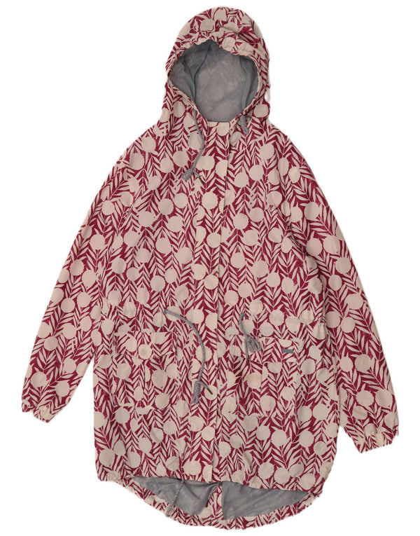 Weird Fish haină de ploaie supradimensionată cu glugă pentru femei UK 18 XL Burgundy Floral