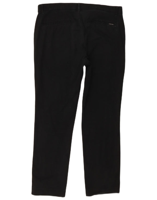 Pantaloni chino slim pentru femei Calvin Klein L33 L27 bumbac negru