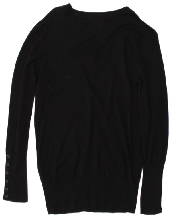 Pulover cardigan pentru femei Zara UK 14 Medium Black Rayon