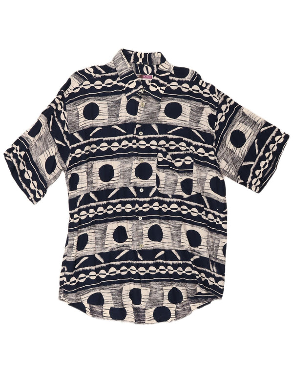 Cămașă cu mânecă scurtă pentru bărbați Big Match XL Bleumarin Geometric